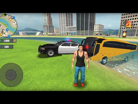 Us police car and public transport Bus Driving in open world -Android Ios Gameplay