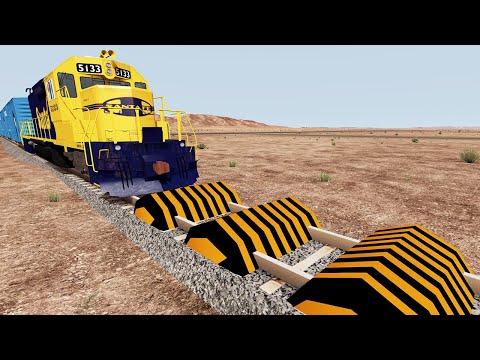Trains vs Speed Bumps - BeamNG.Drive