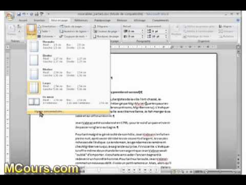 comment regler la marge sur word