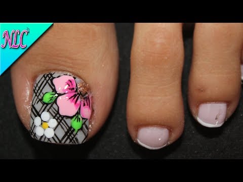 DISEÑO DE UÑAS PARA PIES FLORES FÁCIL DE HACER – FLOWERS NAIL ART – NLC