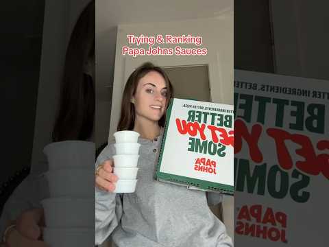 Trying and Ranking Papa Johns Sauces 🥖🍯🍗🧀🌶️🧄#papajohns #papajohnslife #papajohnsbreadsticks