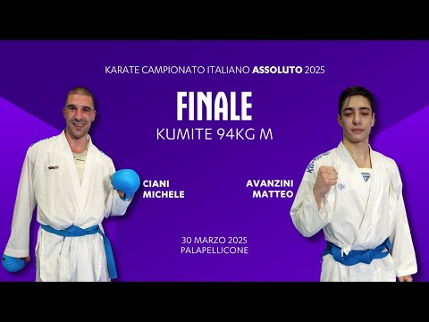 🥋 Karate Assoluto 2025 🥊 #kumite -94kg M 👉 Ciani vs Avanzini