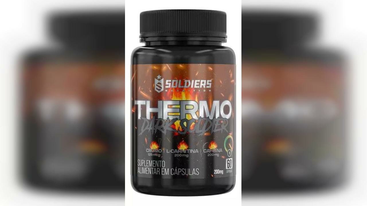 Miniatura da avaliação em vídeo de Termogênico Cafeína Thermo Dark Soldier Soldiers Nutrition 60 Cápsulas Preto