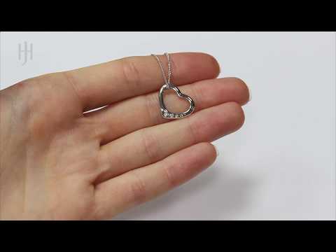 9ct Yellow Gold 0.07ct Diamond Heart Pendant - Hatton Jewellers London HJ604