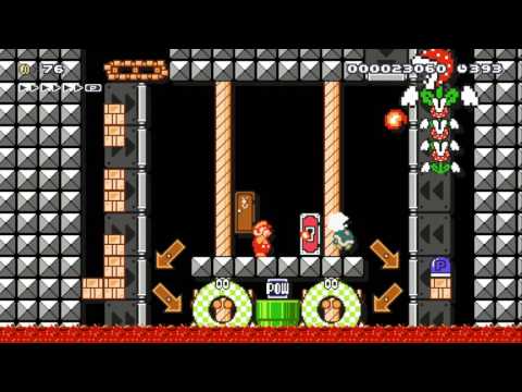 W5-4　パタパックンの城　Plants castle by ケイノスケ - SUPER MARIO MAKER - NO COMMENTARY 1AT