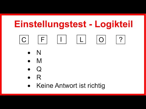 Einstellungstest Teil 2 - Logik mit Buchstaben, Logisches Denken trainieren | LehrerBros