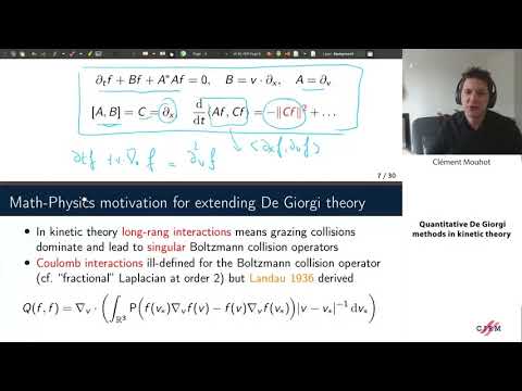 Clément Mouhot: Quantitative De Giorgi methods in kinetic theory