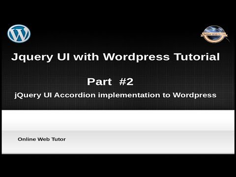 How to use jQuery UI with wordpress for beginners from scratch jQuery UI Accordion with Wordpress