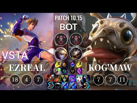 HLE Vsta Ezreal vs Kog'Maw Bot - KR Patch 10.15