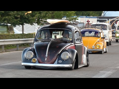 Cars Leaving HUGE Air Cooled Car Show "Le Bug Show 2025"-Hot Rod Beetle, Offroad T1 Bulli,LOW Builds