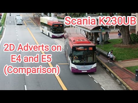 2D Advertisements on Scania K230UB Euro 4 and 5 on Service 196 (SBST)