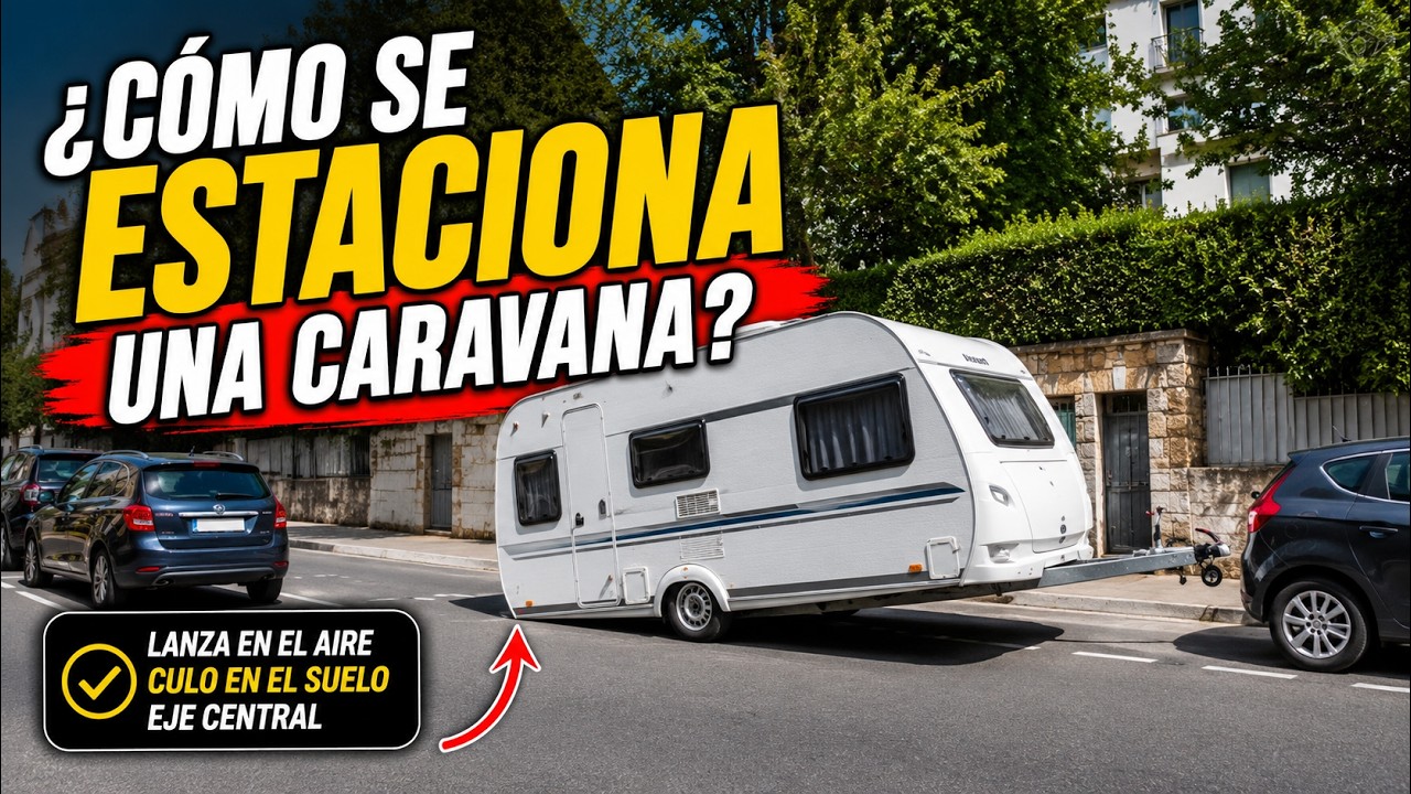 ¿Cómo se estaciona una caravana?