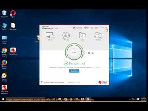 Uninstall Trend Micro Maximum Security 10 on Windows 10 Video