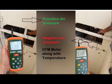 CFM Measurement + & - Air pressure in the high raise building Extech AN100 AN200 HVAC Anemometer
