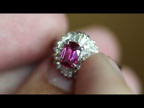 ruby ring diamond platinum .63ct .34ct estate jewelry band theopaloutlet