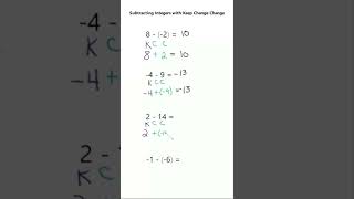 Subtracting Integers with Keep Change Change