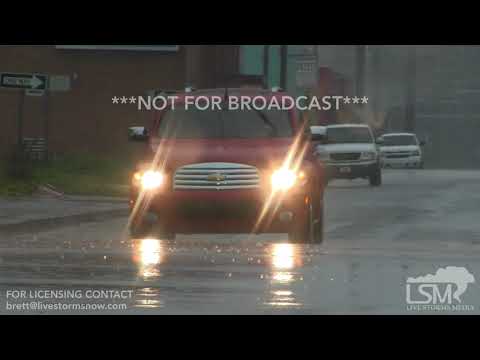11-7-18 Sylacauga, Alabama Heavy Rains Disrupt Pedestrians - Blows Foliage Down - Fills Drainage