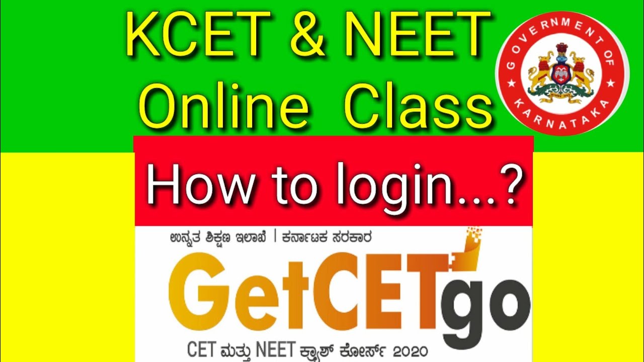 KCET 2020 || Get CET go login user id and Password || KCET & Neet online class || Login details||