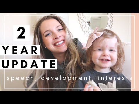 TWO YEAR OLD BABY VIDEOS UPDATE - 24 MONTH OLD TODDLER TALKING, DEVELOPMENT, SPEECH, SIZE 2 YEAR OLD