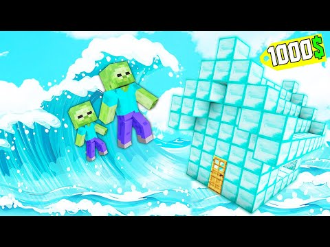 1000$ ELMAS EV VS TSUNAMİ - Minecraft