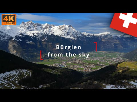 Bürglen from the sky - Mountains of Switzerland - Scenic Flight - Drone - UltraHD 4k
