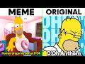 Homer Drops His Donut D Oh Meme Vs Original