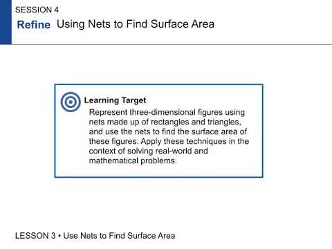 Lesson 3, Session 4: Refine Usig Nets to Find Surface Area, pp. 59-62
