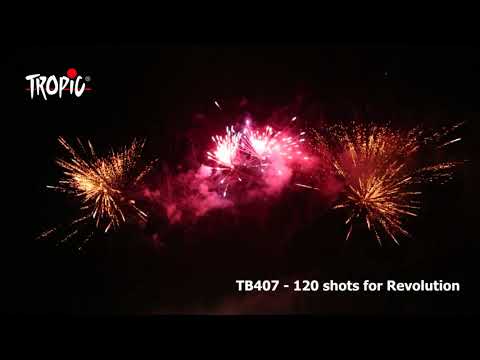 TB407 REVOLUTION (120 shots) - TROPIC Fireworks, Fajerwerki, Feuerwerk, Vuurwerk, Feu d'artifice