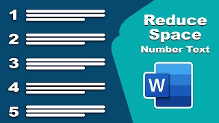 how to reduce space between numbering and text in Microsoft Word