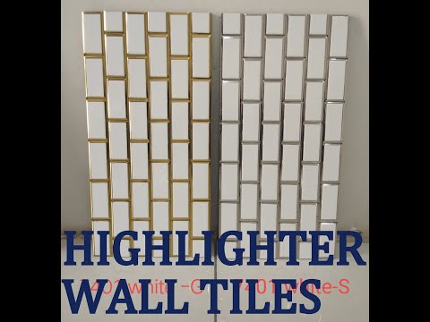 white and gold brick tiles