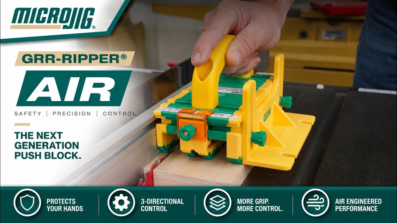 GRR-RIPPER 300AIR 3D Pushblock | #1 Best-Selling Table Saw Push Block
