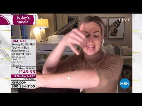 BeautyBio GloPRO White Tool w/Skin Icing Rollers   Clean...