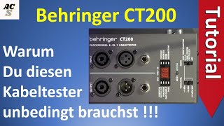 Video thumbnail for Behringer CT200 | Der 8 in 1 Audio Kabeltester | Schritt für Schritt Erklärung by AshCreekStudios