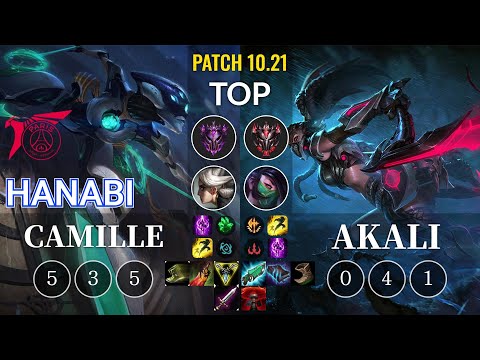 TLN Hanabi Camille vs Akali Top - KR Patch 10.21