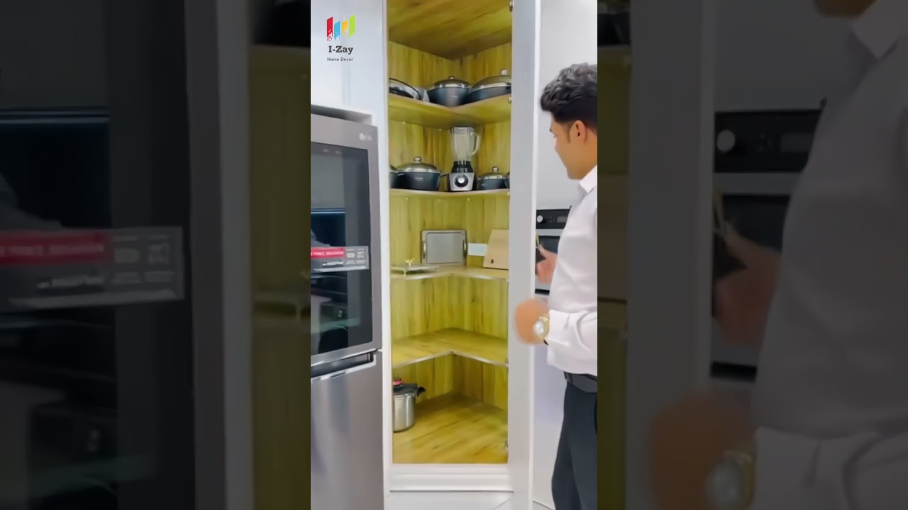Smart Kitchen Corner Storage Cabinet | Space-Saving Pantry & Appliance Unit