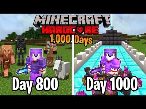 Insane 1,000 Days Hardcore Minecraft! Get Unbelievable Netherite Beacon!