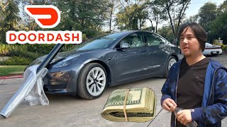 DOORDASHING PAYS FOR HIS TELSA AND BRAND NEW WRAP | Ultimate Tesla DIY  Guide Without Disassembly