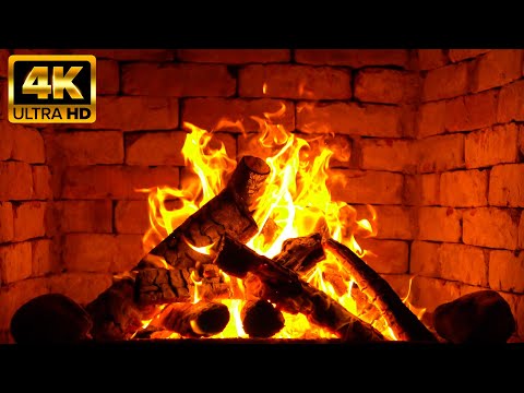 🔥4K UHD Fireplace Serenity Burning Ambience🔥Wonderful Relaxing Fireplace with Crackling Fire Sounds🔥