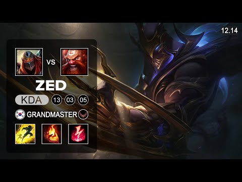 ZED99 Zed vs Gragas Mid - KR Challenger - Patch 12.14 Season 12