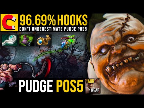 DON'T UNDERESTIMATE Pudge Pos 5 | Epic 96.69% Hooks - 1 Min 1 Heap Stack | Pudge Official