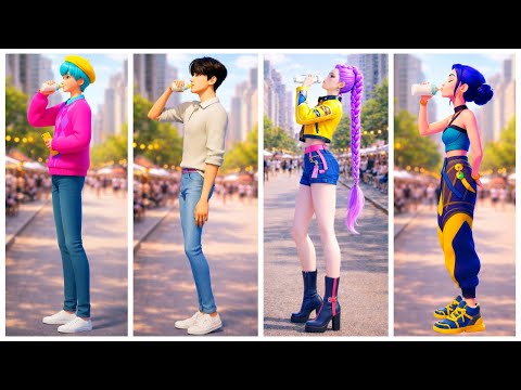 🎵 K-POP Demon Hunters/Huntrix Dance Mega Battle - Rumi vs Jinu vs Zoey vs Baby Saja Soda Pop #5🔥 🔥 🔥