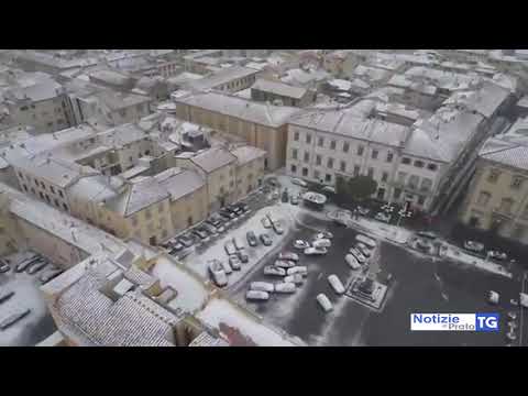 2018-03-01 PRATO - IMMAGINI DALL'ALTO DELLA CITTÀ IMBIANCATA DALLA NEVE