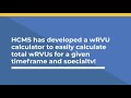 HCMS Work Relative Value Unit (RVU) Calculator