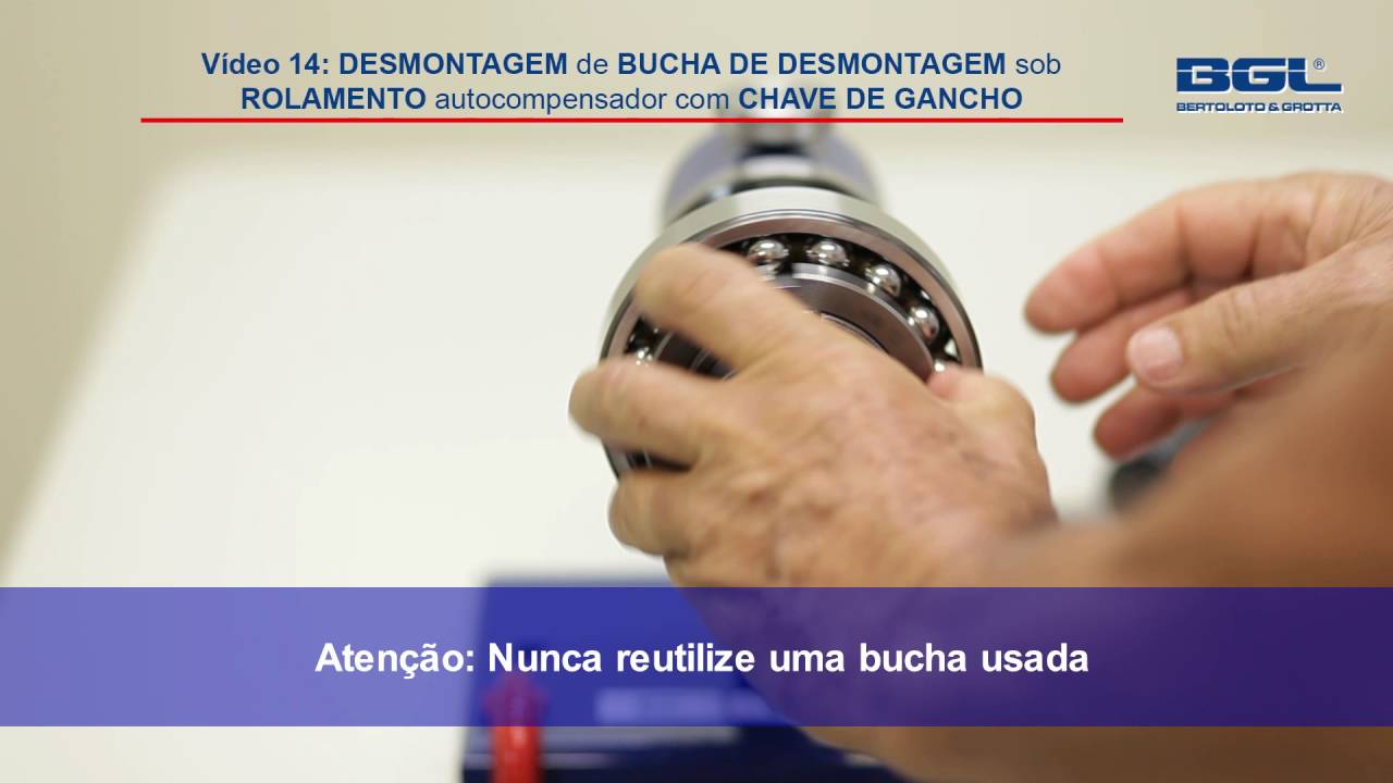 14  Desmontagem Bucha de Desmontagem sob Rolamento Autocompensador de Esferas ou de Rolos com Chave