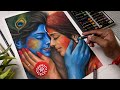 Radha Krishna Playing Holi Drawing Holi Drawing Oil Pastel Drawing Tutorial