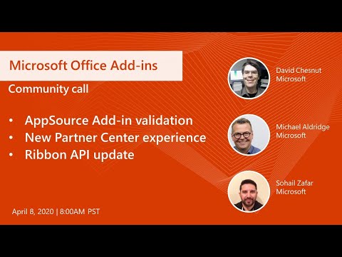 Microsoft Office Add ins community call April 2020
