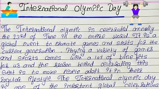 Write short essay on international olympic day in english || international olympic day essay