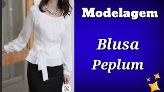 Modelagem de Blusa Peplum com mangas