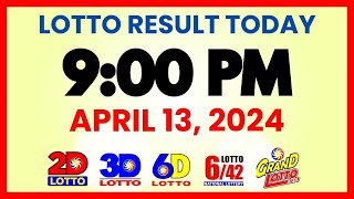 Lotto Result Today 9PM Draw April 13, 2024 | 2D, 3D Swertres, 6D, 6/42, 6/55, PCSO#lotto