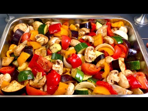 Oven-baked vegetables with mushrooms! 👍 Delicious!